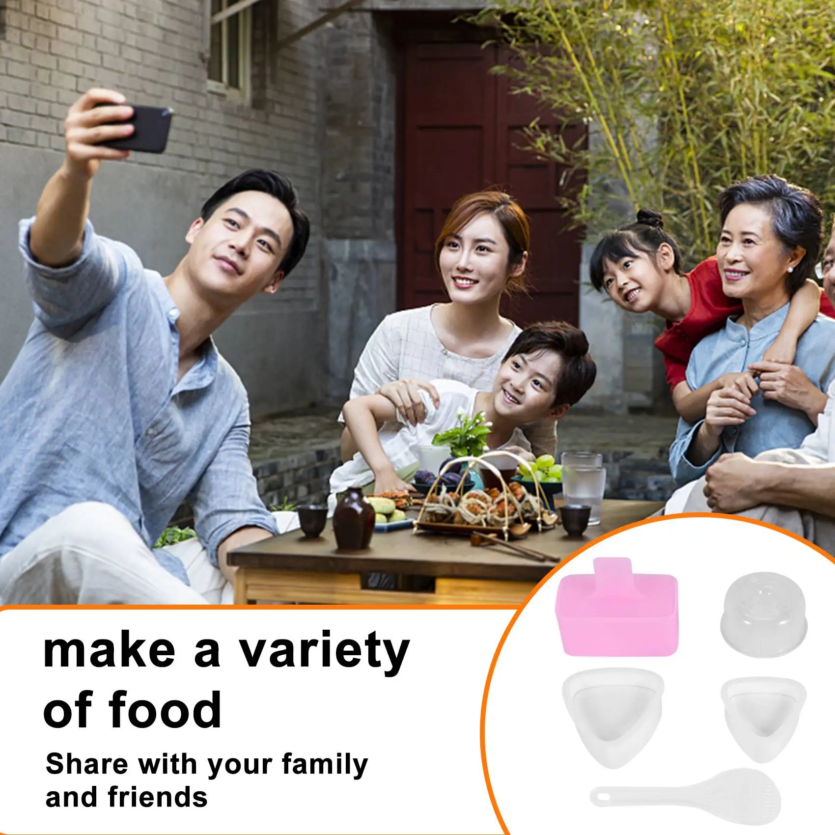 قوالب صانع السوشي قالب أونيجيري صانع Musubi اضغط على مجداف الأرز قالب صنع السوشي للمطبخ المنزلي