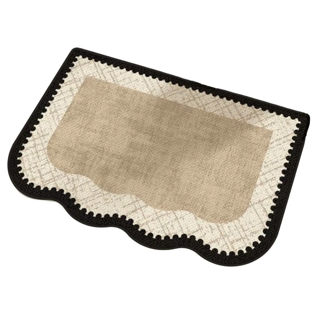 Floor Mat Anti Slip Flax Entry Doormat Vintage Simple Bathroom Door Pad Soft Imitation Weaving Door Mats Kitchen