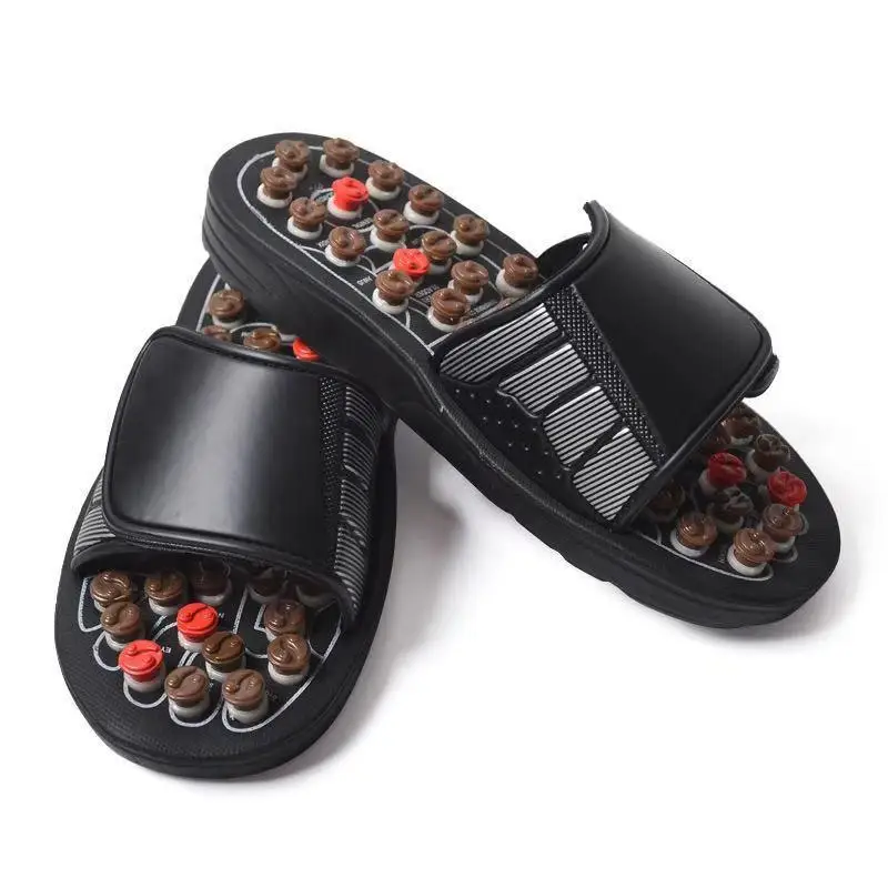 1 Paar Massageschuhe, Akupunktur-Massage-Slipper für Füße, Unisex, Gesundheitspflege, rotierende Fußmassageschuhe, chinesische Akupressur, Hausslipper – Detail 7