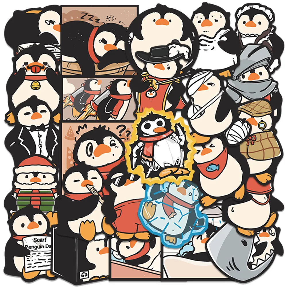 

50pcs Funny Cute Cartoon Animals Penguin Stickers Waterproof Graffiti For Luggage Laptop Guitar Phone Fridge Skateboard Decals