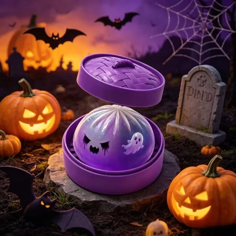 Halloween Spooky Ghost Bun Blind Box Colorful Squishy Relieve Anxiety Antistress Rebound Enhance Happiness Squeeze Reliever Toy