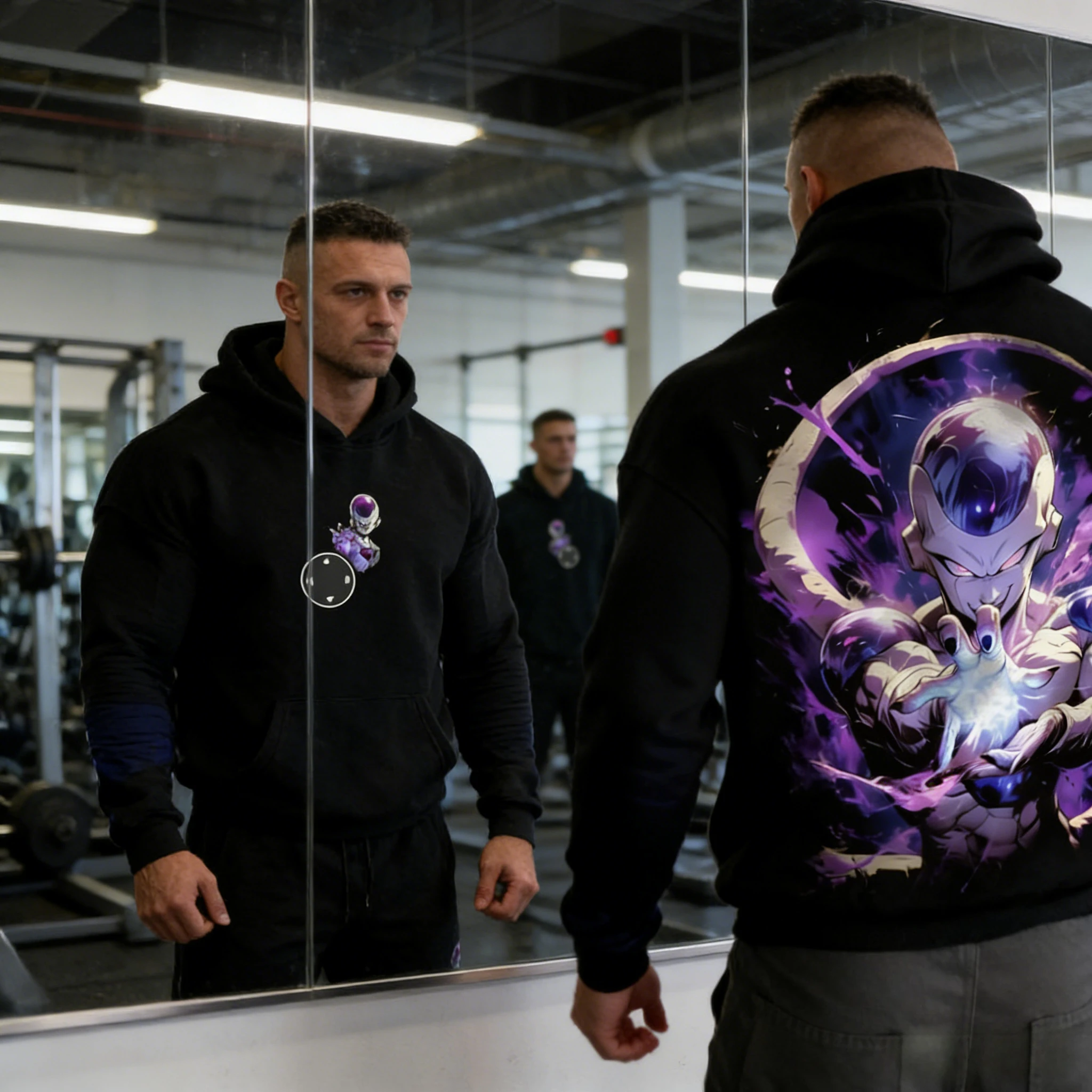 

2026 Autumn Winter Dragon Ball Retro Frieza Print Hoodie Men 100% Cotton Oversized Gym Sweatshirt Vintage Streetwear Unisex Y2k