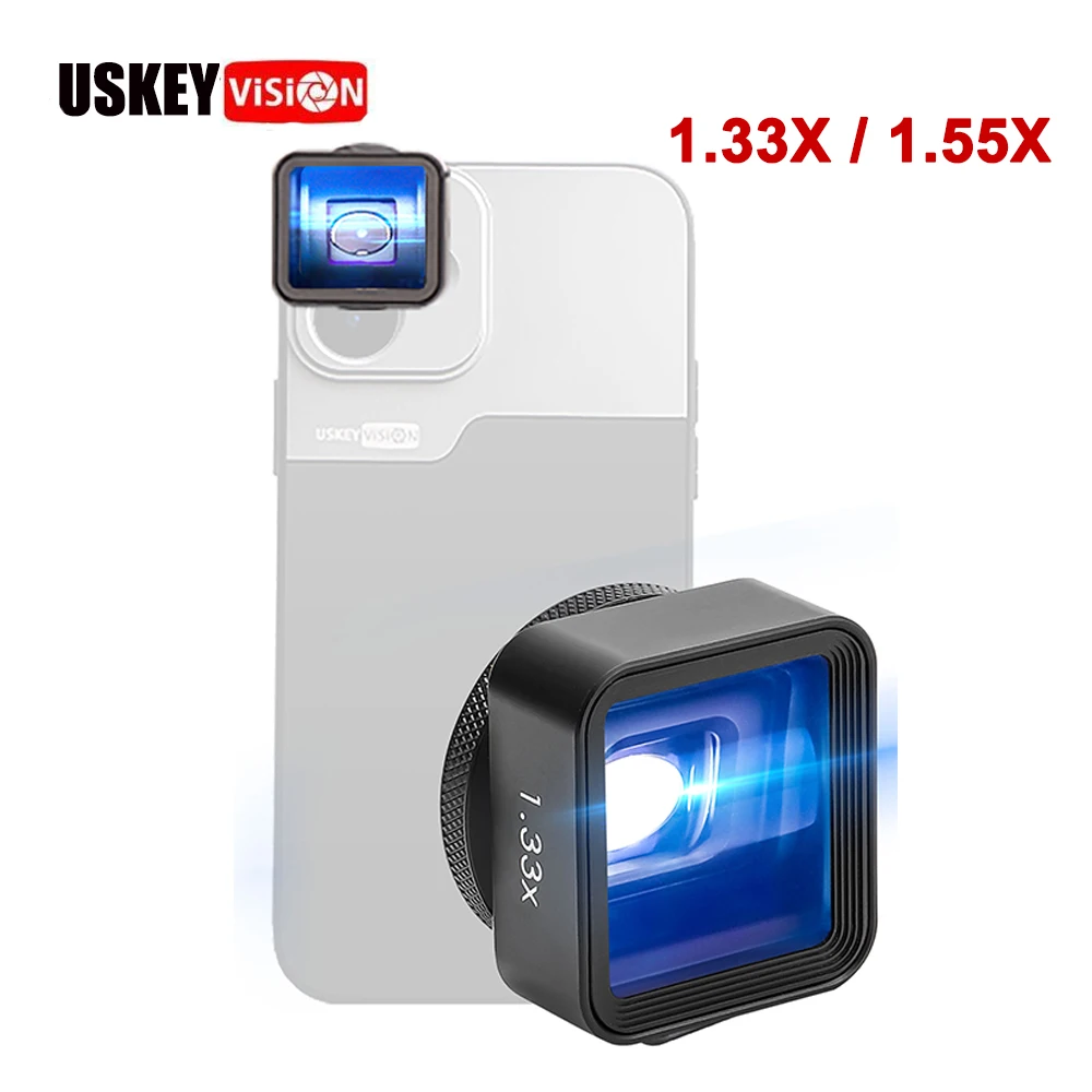 USKEYVISION 17MM 1.33X 1.55X Anamorphic Phone Camera Lens 2.4:1 Ratio Attached Lens for Smartphone iPhone Video Photo Filmmaking