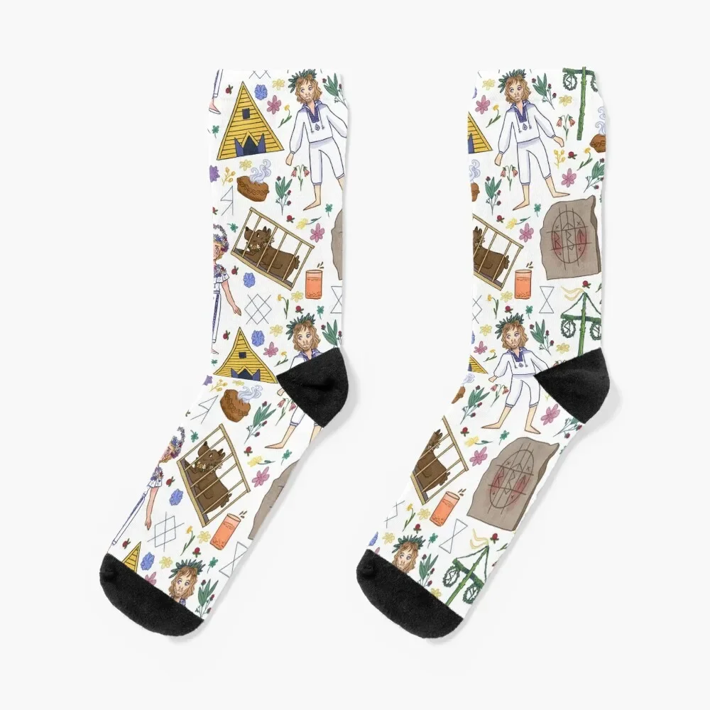 

Midsommar Pattern #1 (No Background Variation) Socks valentine gift ideas Wholesale christmas gifts Women's Socks Men's