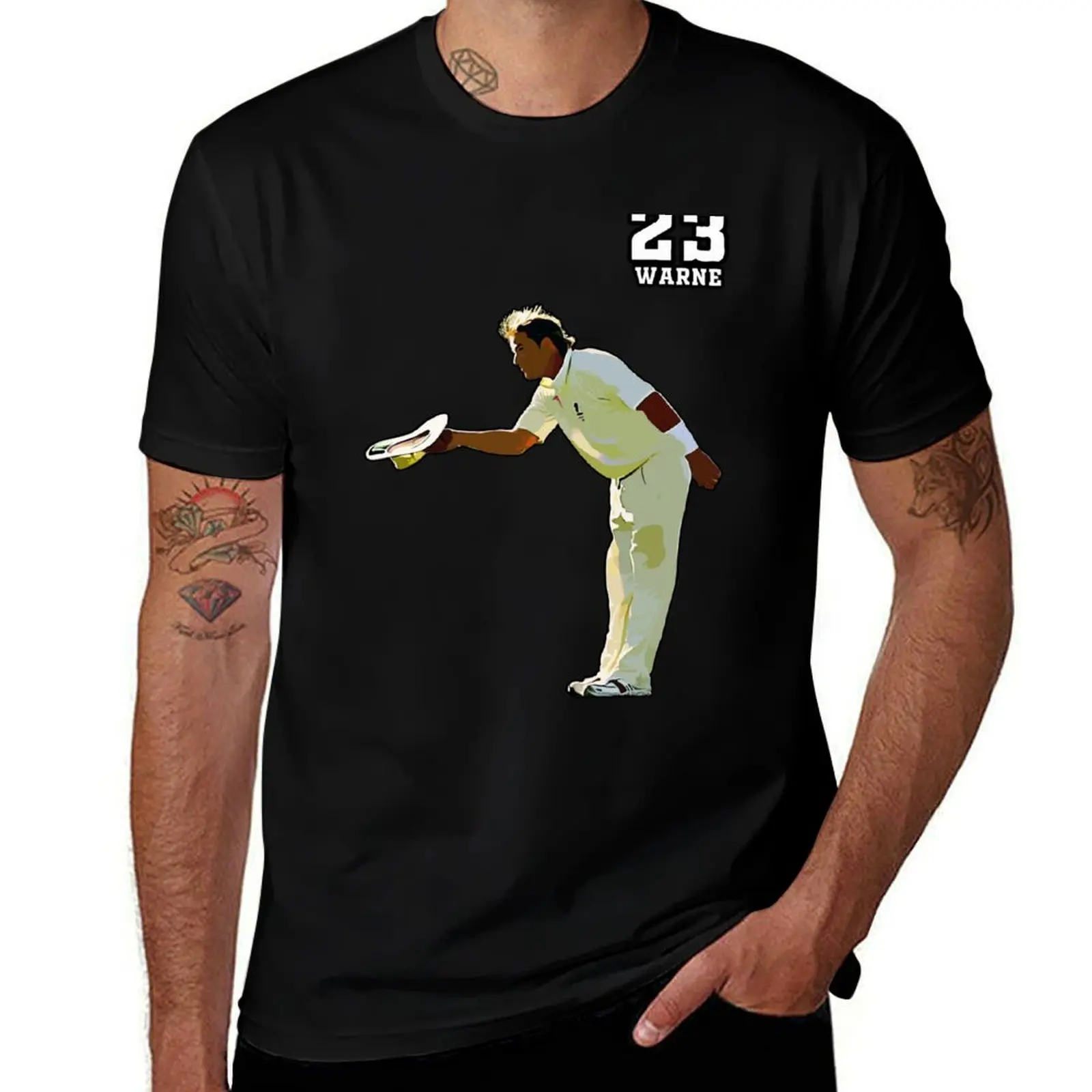 Shane Warne - Australian Cricket Player - Bowler - T20 T-Shirt luxury designer for a boy shirts men graphic