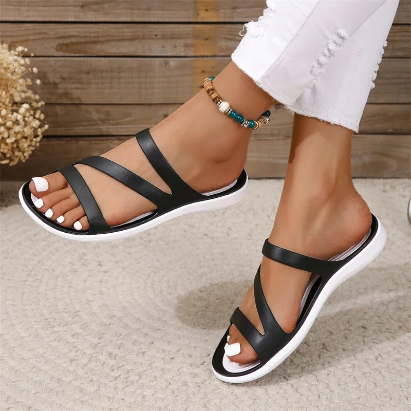 2024 New Summer Style Fashionable Comfortable Lightweight and Casual Flat-heeled Soft-soled Beach Sandals and Slippers