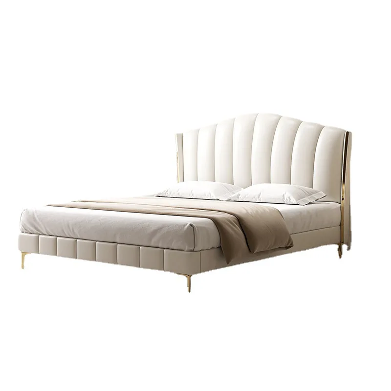 

Designer Internet celebrity Nordic wedding bed Modern master bedroom Double 1.8 meters ins wind light luxury leather bed
