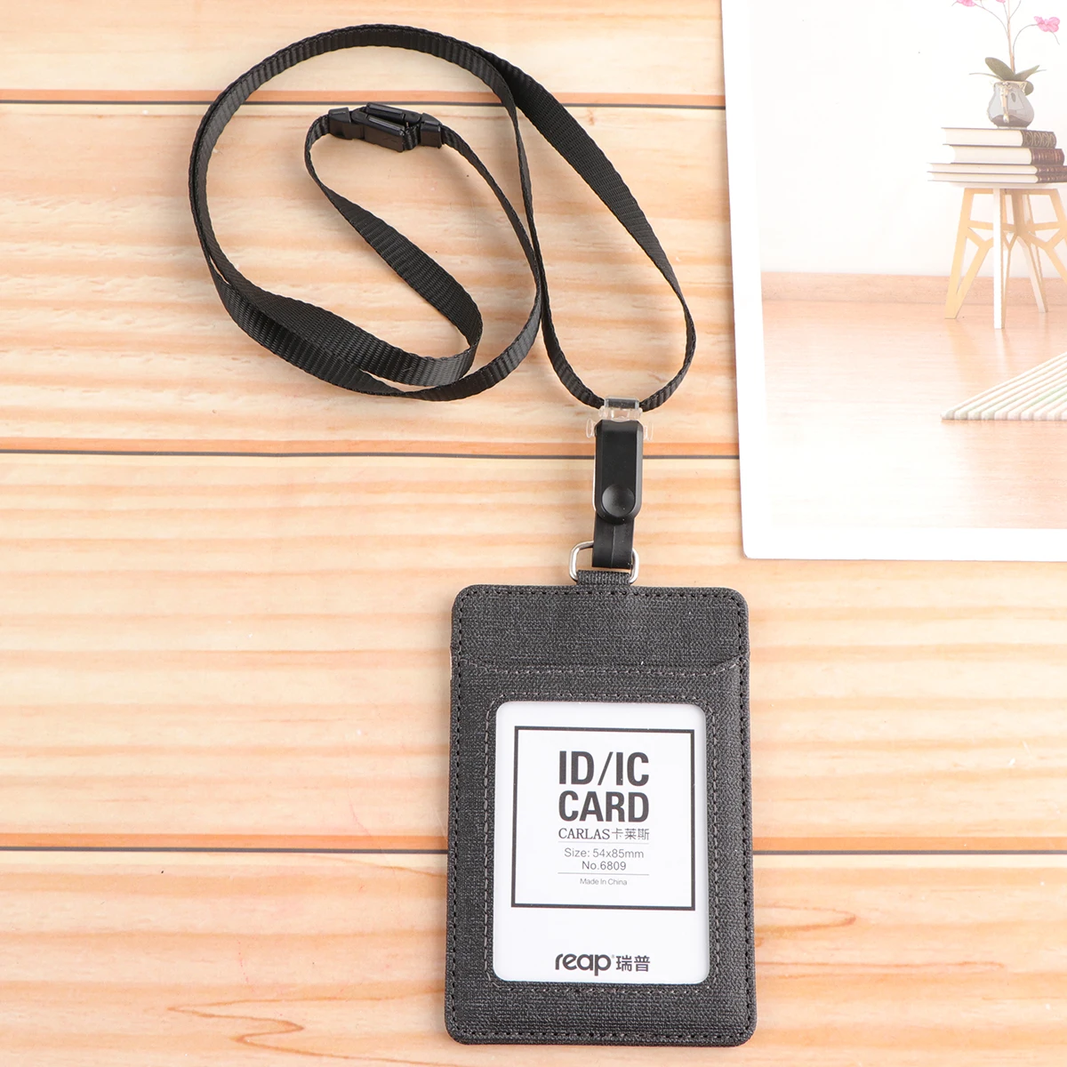 

Cloth Badge Holder Detachable Lanyard Pass Pouch Vertical Id Case For Nurses Office Staff Factory Workers Grey