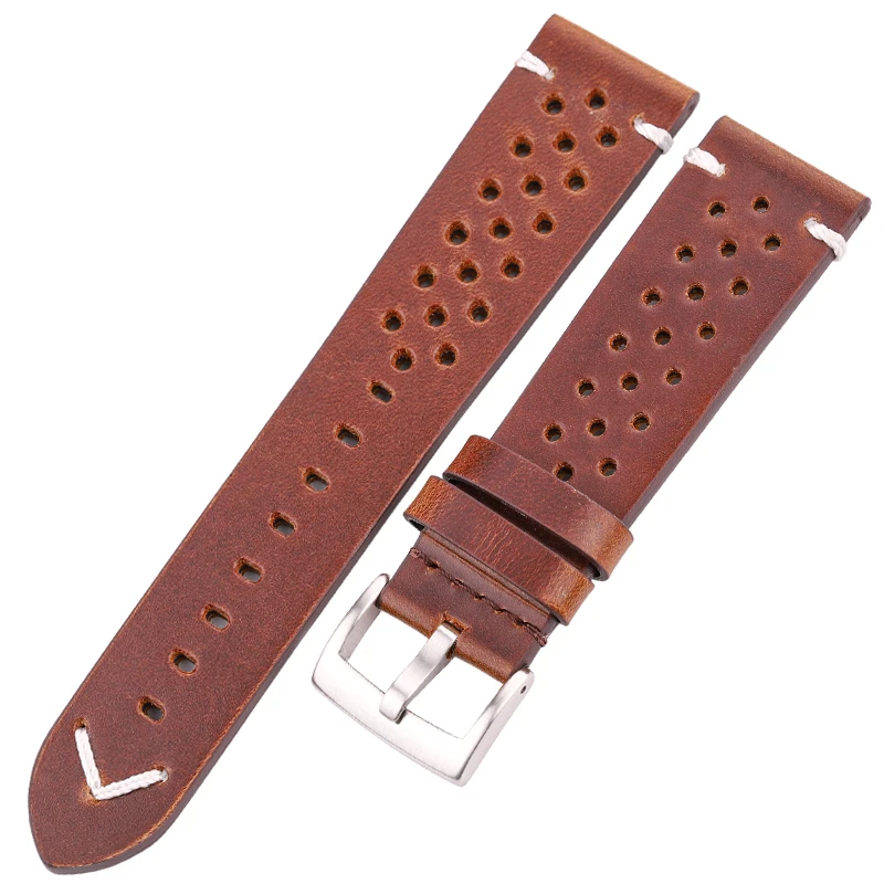 DUTRIEUX Handmade Armband 18 20 22 24mm Öl Wachs Echtem Leder Strap Frauen Männer 4 farben Atmungsaktive Uhr Band Armband zubehör 3