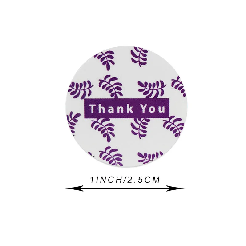 8 Styles Paper Round Thank You Stickers 1inch 50-500pcs Label Stickers Gift Packaging Seals Kraft Stationery Sticker