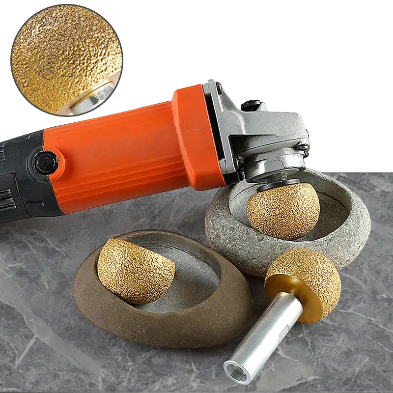 Spherical Diamond Grinding Bit Round Grinding Head Trimming Wheel M10 Thread for Stone Flowerpot Cobblestone Granite Marble Rock