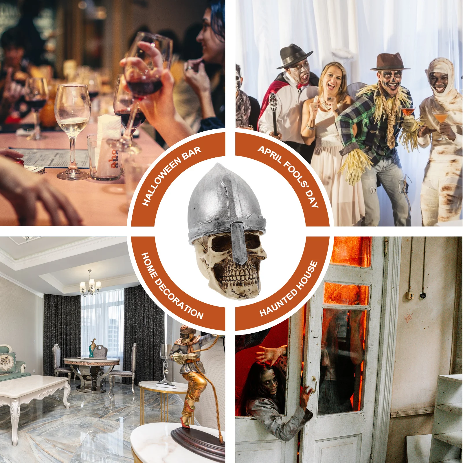 

1Pcs Resin Skull Decoration Unique Shaped Tabletop Skull Ornament for Office Home Bar Festival Celebration Decor