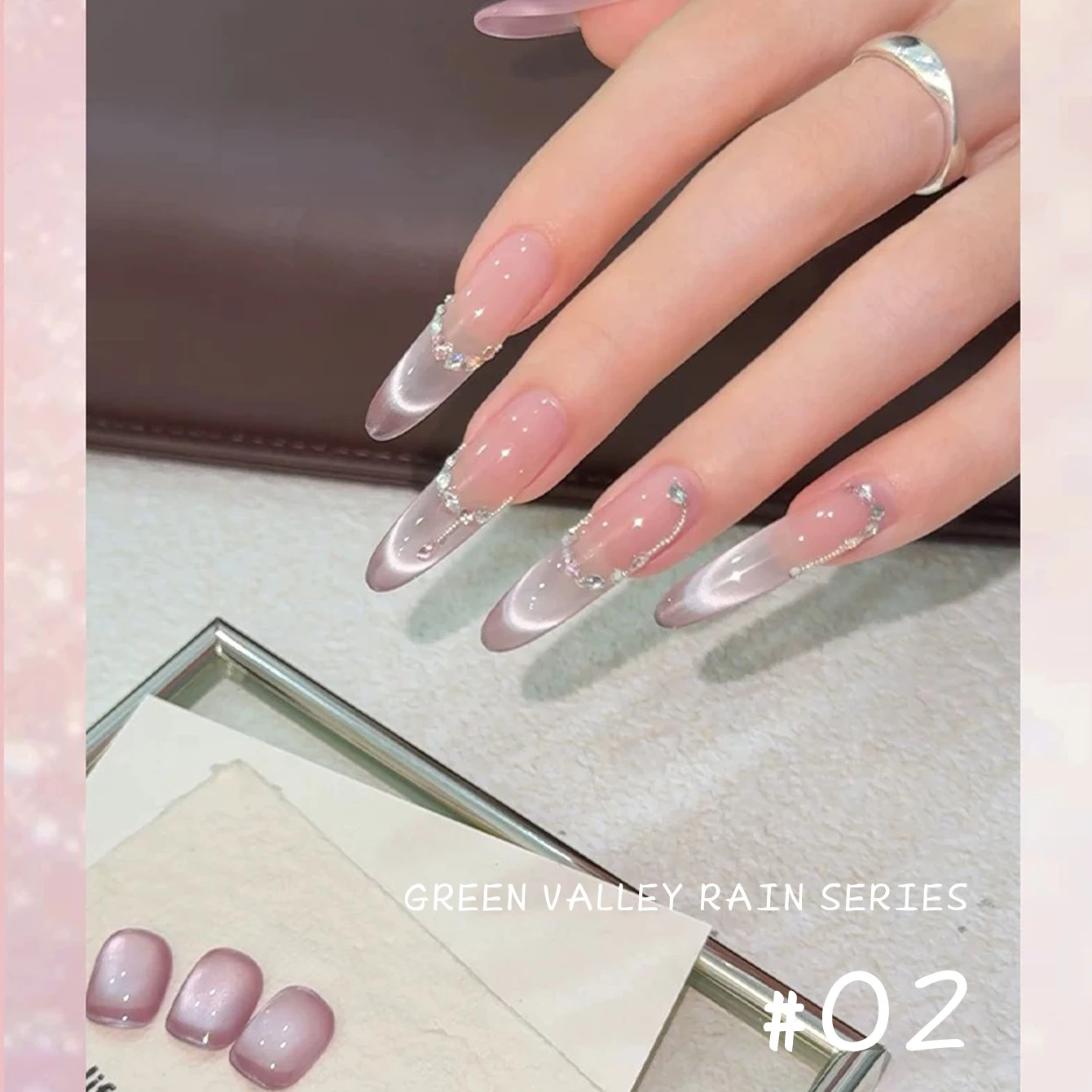 6PCS 2025 ใหม่อินเทรนด์เล็บแฟชั่น Phototherapy Aurora สีขาว,น้ําสีฟ้า,สีเขียว, สีม่วง CAT EYE GEL ผงแม่เหล็ก Gol