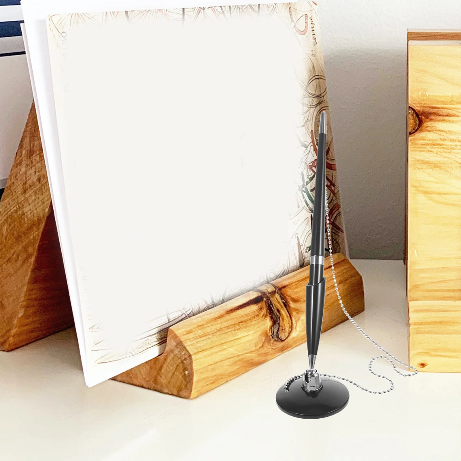 

3Pcs Signature Pen Table Fixed Vertical Design Desktop Pen Office Business Guest Book Multi-Function Writing