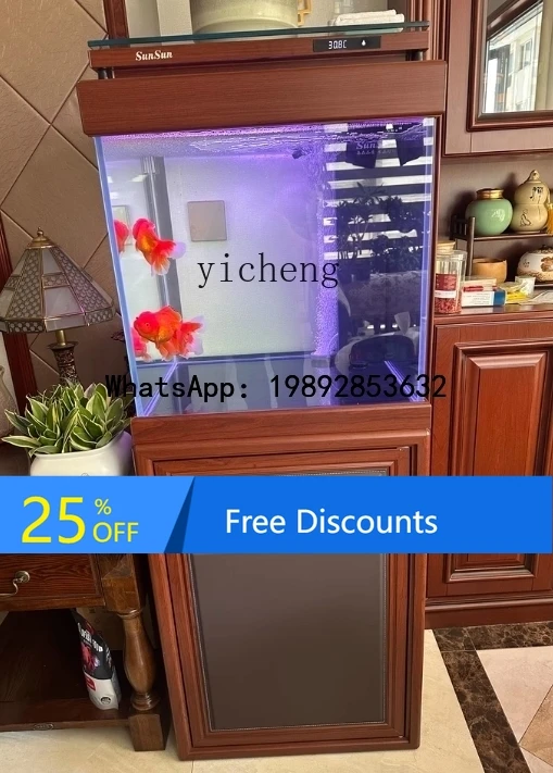 

Modern Chinese Fish Tank Bottom Filter Household Living Room Medium-sized Ecological Aquarium
