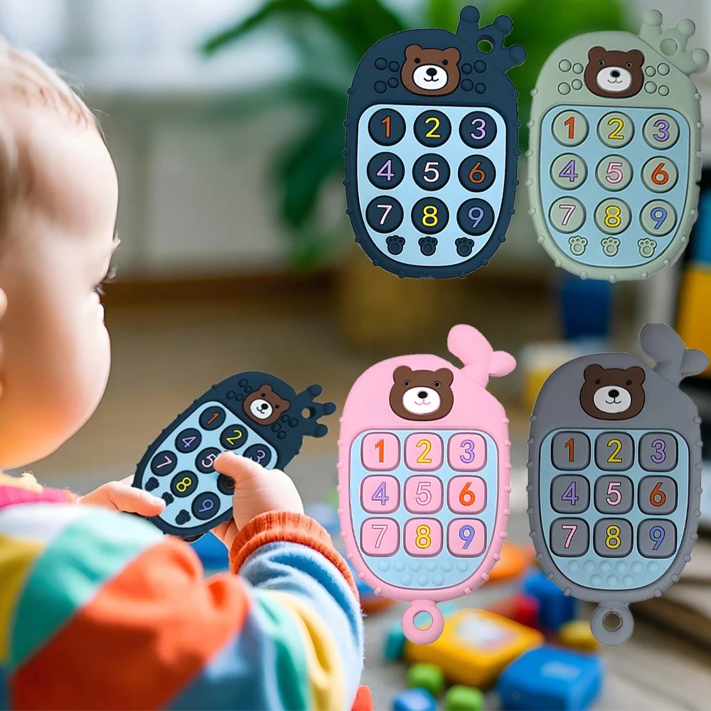 Montessori bebê silicone mordedor brinquedos criança controle remoto meninos meninas presente brinquedos sensoriais