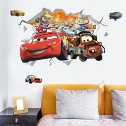 3D Cartoon Car Lighting McQueen Wall Stickers For Kids Room Home Bedroom PVC Decor Movie Mural Art Decals Children's Gifts