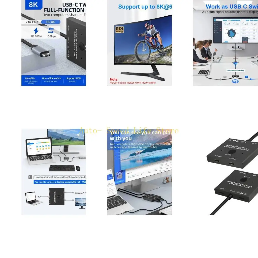 

02DA 8K USB C Switcher USB C SPLITTE