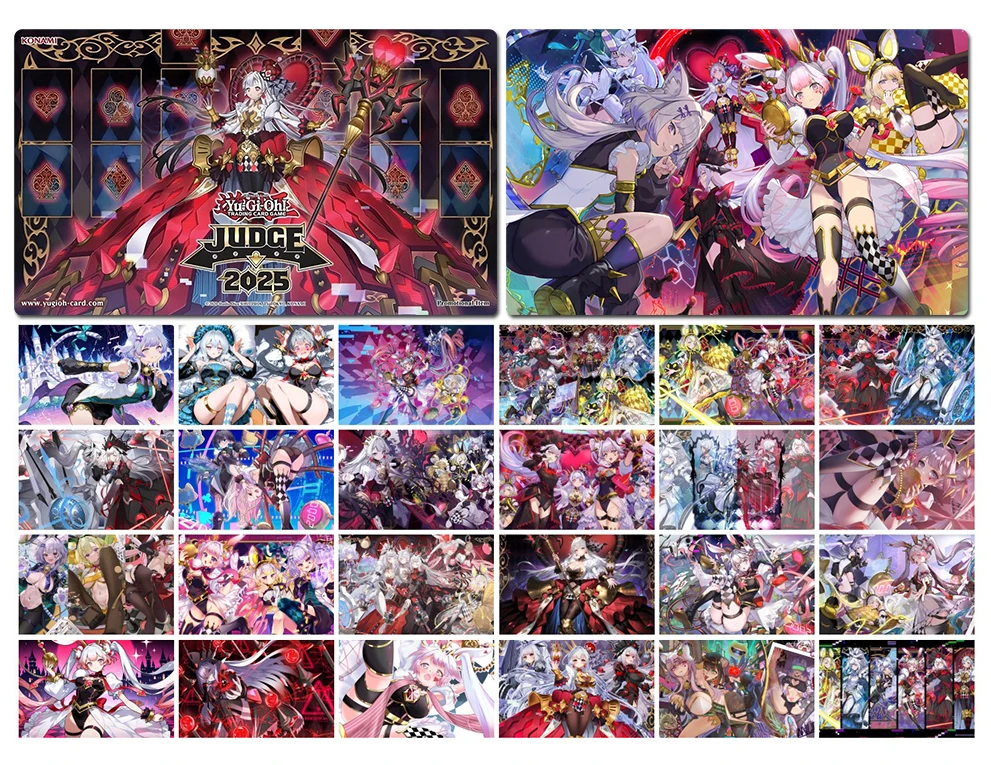 YuGiOh Girl Playmat Maliss Q M∀LICE P Alfombrilla de juego de cartas comerciales de conejo blanco TCG CCG Alfombrilla de ratón Alfombrilla de mesa de escritorio Bolsa gratis 60x35 cm