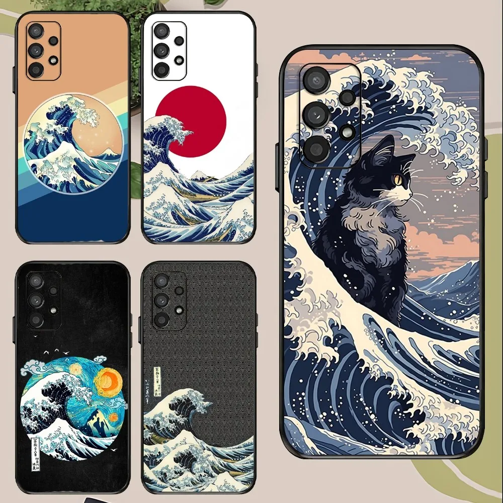 

Japan The Great Wave Off Kanagawa Phone Case For Samsung Galaxy A52 A12 A51 S21 Edge S22ULTRA S23 S24 Plus Ultra Black Cover