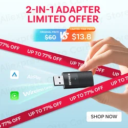 Pairr A1 Mini Wireless CarPlay Android Auto Adapter 2 in 1 Car Accessories for iPhone or Android Phone Newest 2025 OTA Upgrade