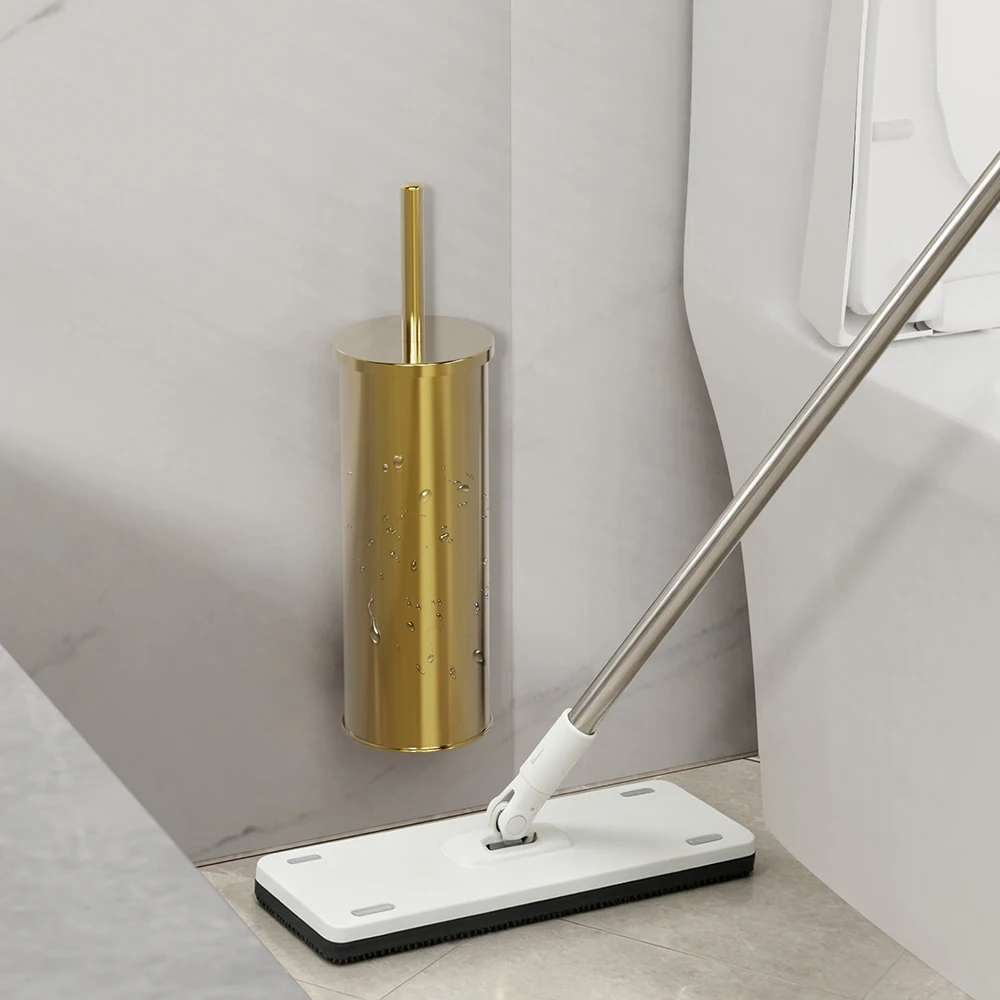 Stainless steel Toilet brush holder wall mounted toilet brush floor standing with toilet brush holder for bathroom with accessor