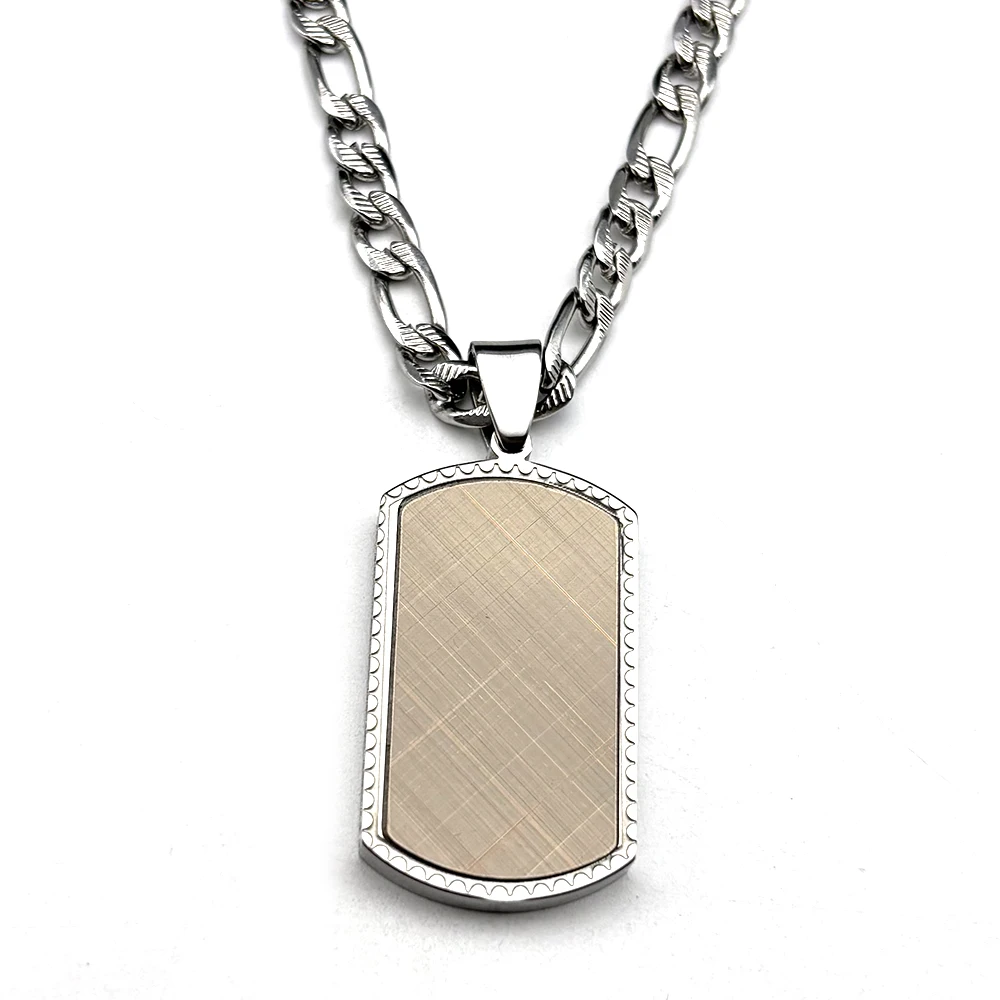 الكلاسيكية الفولاذ المقاوم للصدأ الكلب علامة مربع قلادة قلادة للرجال صديقها أسود فضي اللون الهيب هوب كوبا سلسلة مجوهرات هدية #5