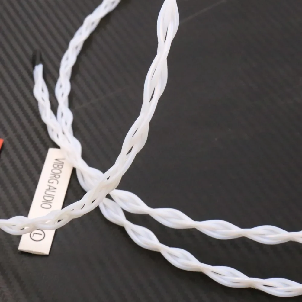 كابل HiFi بطول واحد من الفضة النقية الصلبة، كابل Litz مقاس 0.4 مم 4 أسلاك لكابل RCA الصوتي