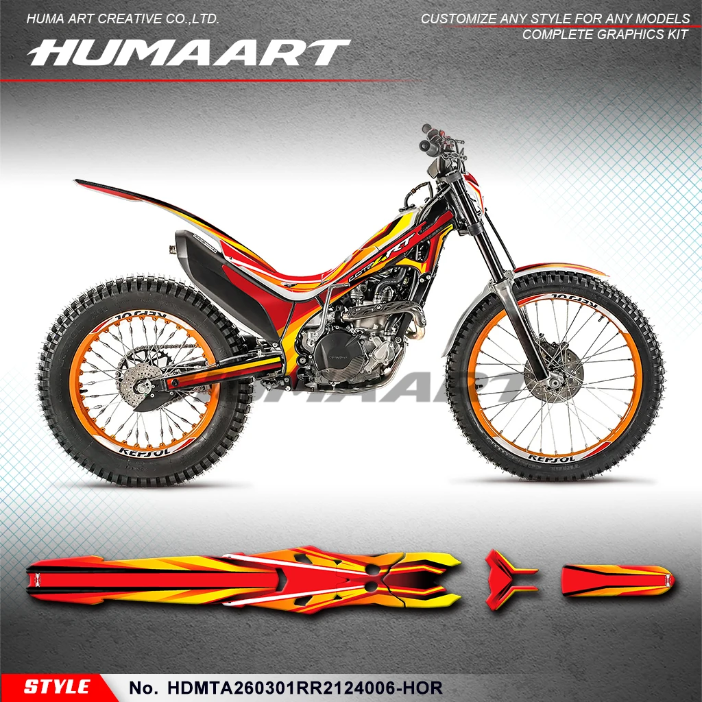 

Комплект наклеек для мотокросса HUMAART с графикой для Honda Montesa Cota 4RT 260R 301RR 2021 2022 2023 2024, красный, HDMTA260301RR2124006-HOR