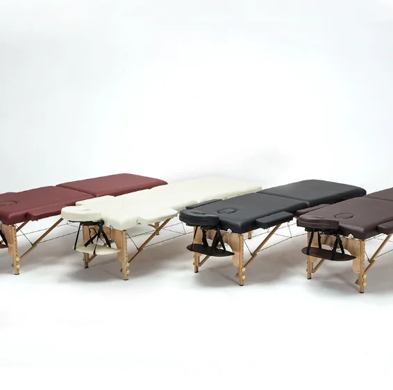 Manufacturer wholesale wooden 3 folding massage and portable  massage bed