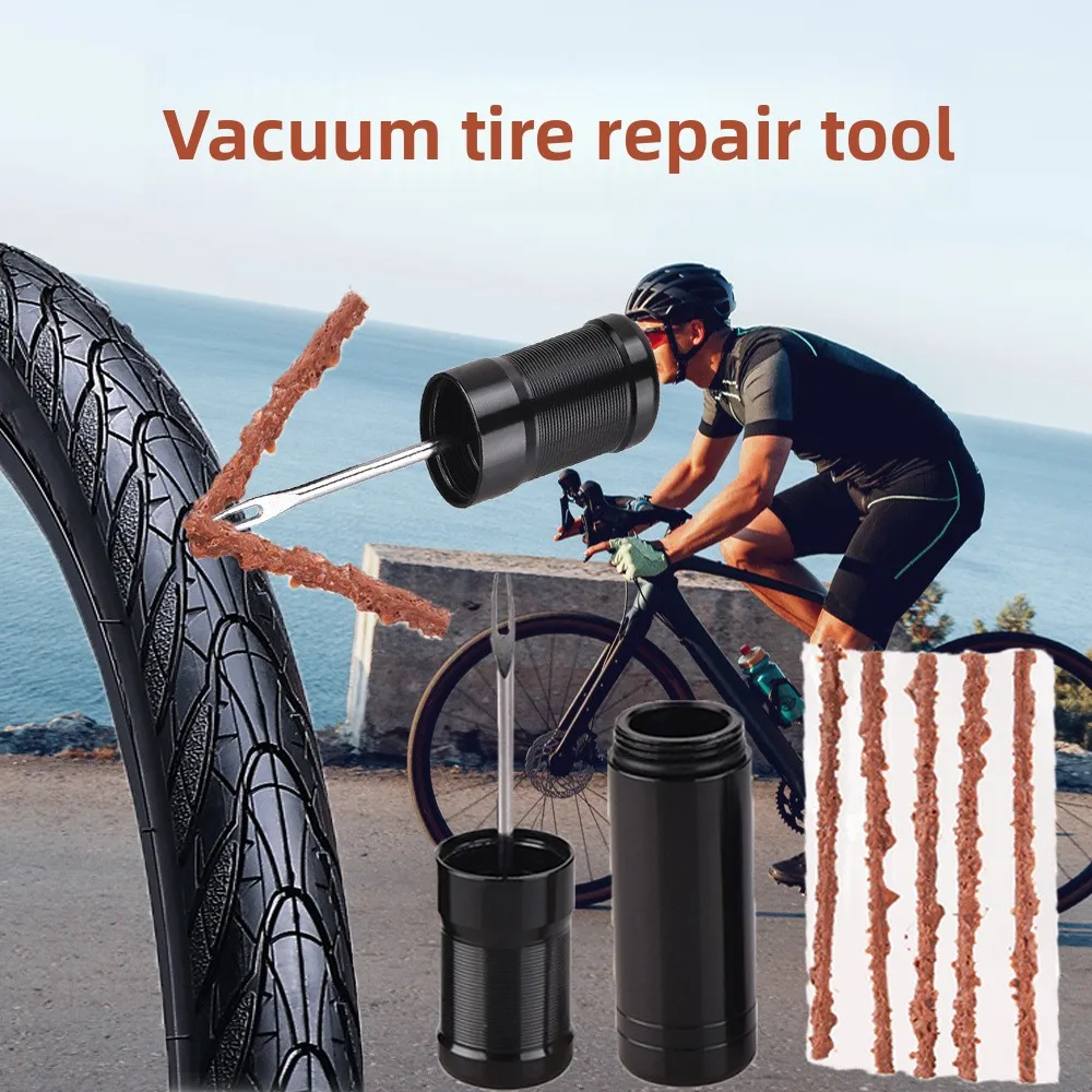 Bicycle Maintenance Tools Fork Drill Bit Vacuum Tire Repair Portable Emergency Tire Repair Rubber Strip