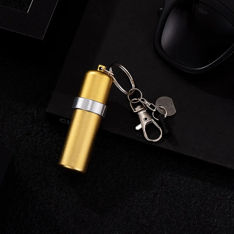 Metal Mini Portable Kerosine Lighter Oil Pot Small Oil Tank Keychain Pendant Mini Alcohol Bottle 10ml