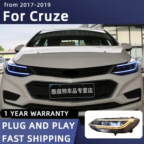 Car Styling Head Lamp for Cruze LED Headlight 2017-2019 Chevrolet New Cruze Headlights DRL Signal Projector Lens Automotive 8 best sales chevrolet cruze far - №1