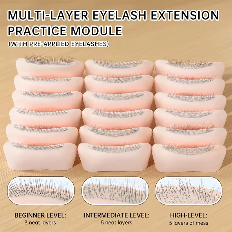 Picture 5: Women Beauty New Hot Training Lash Tools Beginner Eyelash Training Module 3/5 Layers Eyelash for Solan Summer Wedding Gift