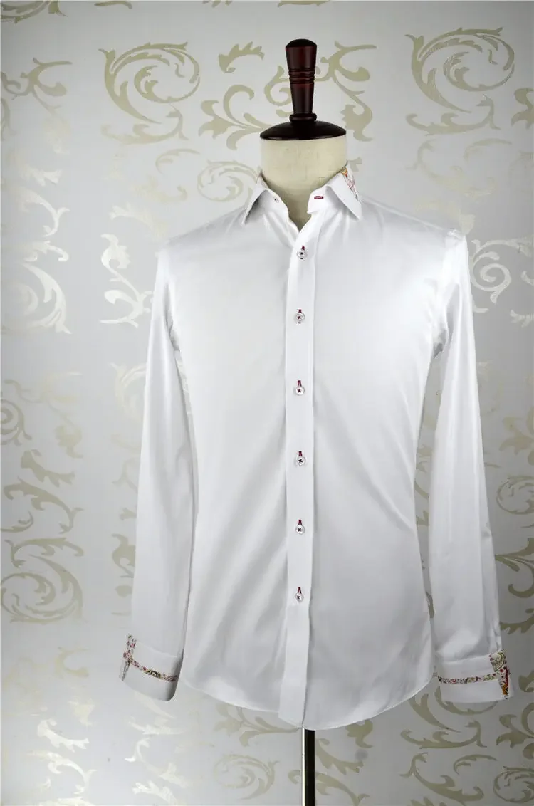 SHENZHEN Tailor Made Shirts Custom Made White Mens Formal Dress Shirt Manufacturer