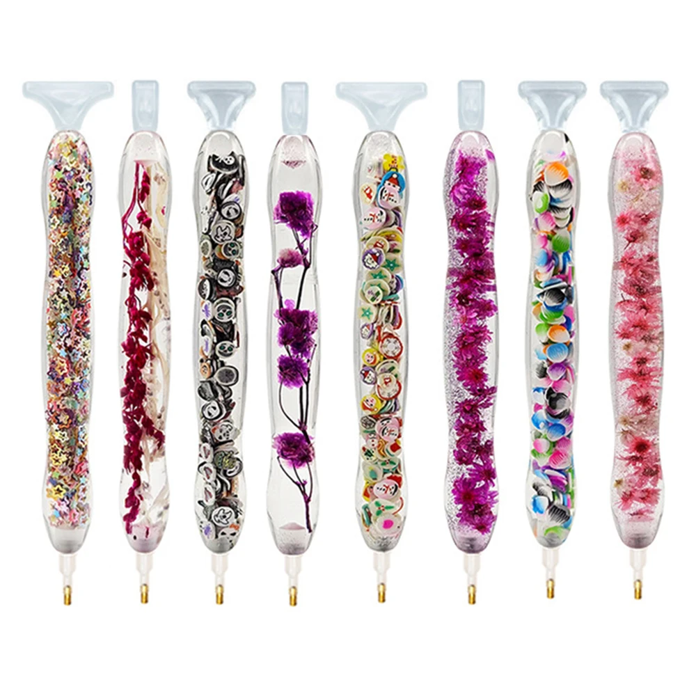 New Resin Diamond Painting Pen Halloween Cartoon Flower Point Drill Pen With Plastic Pen Heads Tray Glue Clay Set Tool Accessory