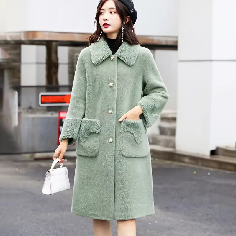 Winter Coat Women Thicken Faux Fur Coat For Fall/Winter 2022 Korean Loose Lamb-Like Pure Color Popular Coat Female  cardigan