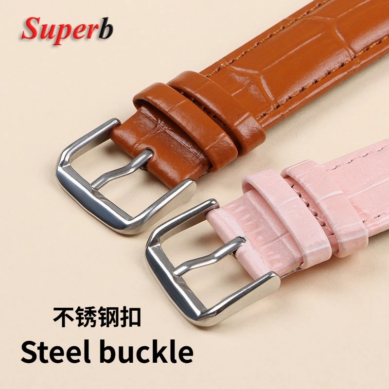Calfskin Leather Watch Strap Slub Pattern Bracelet 12/13/14/15/16/17/18/19/20/21/22/24mm Universal Watchband Accessories