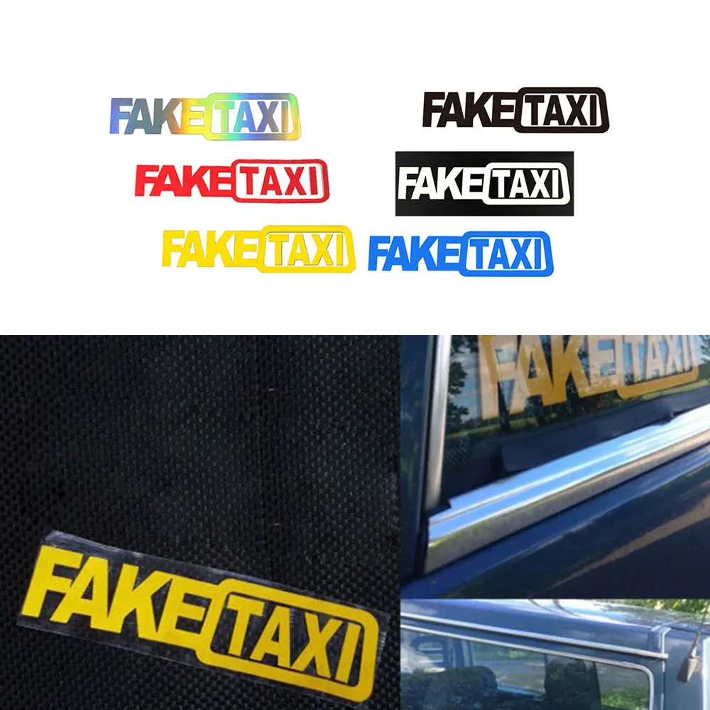 

1pc Universal FAKE TAXI Car Auto Sticker Decal Emblem Self Adhesive Vinyl For Car Funny Sticker Accessories Funny Car Decoration