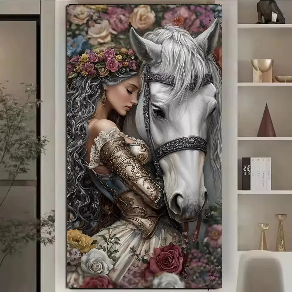 Diy Diamond Painting Eagle Queen And Owl Elk Wolf Horse Jewelry Cross Stitch Full Square Round Diamond Art Mosaic Portrait view 3