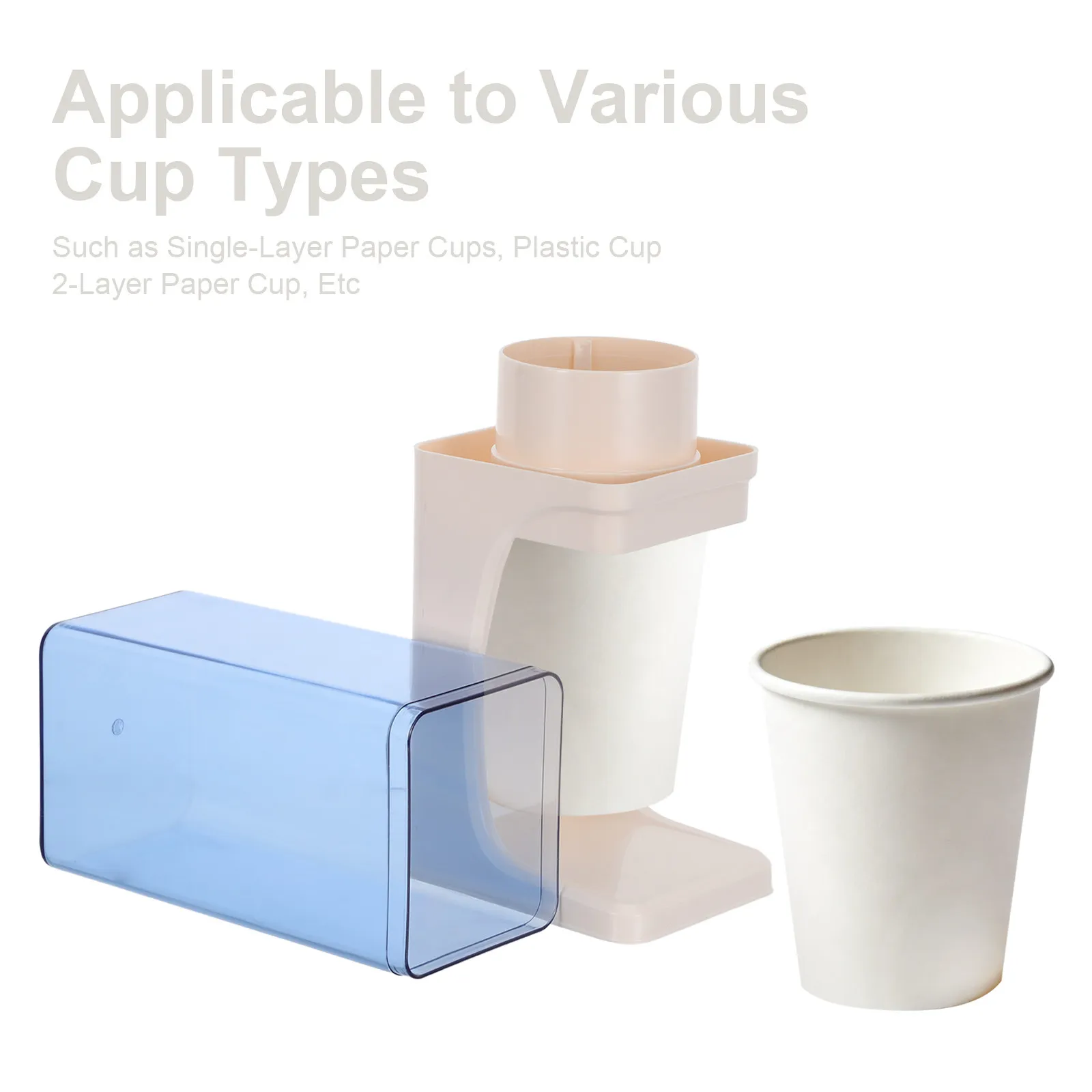 Disposable Paper Cup Dispenser Clear Dustproof Top Cover Pull Type for Home Office Bathroom Kitchen Coffee Shop Cup Holder view 6