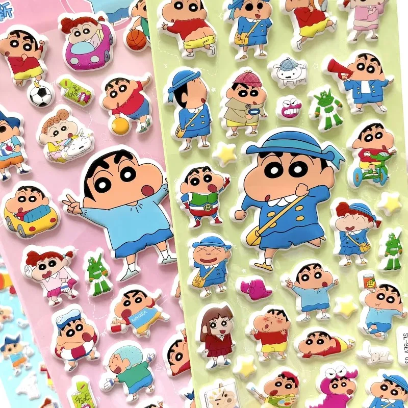Crayon Shin-chan Niedliche Cartoon-Aufkleber 3D Kinder-Tagebuch Hochwertige Deko-Sticker