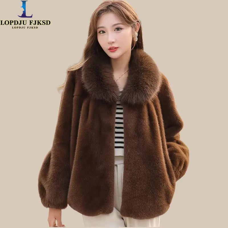 

New Faux Mink Fur Coats for Women,Single Breasted Jackets,Korean Overcoat,Female Clothes,Thicken Warm ,Winter