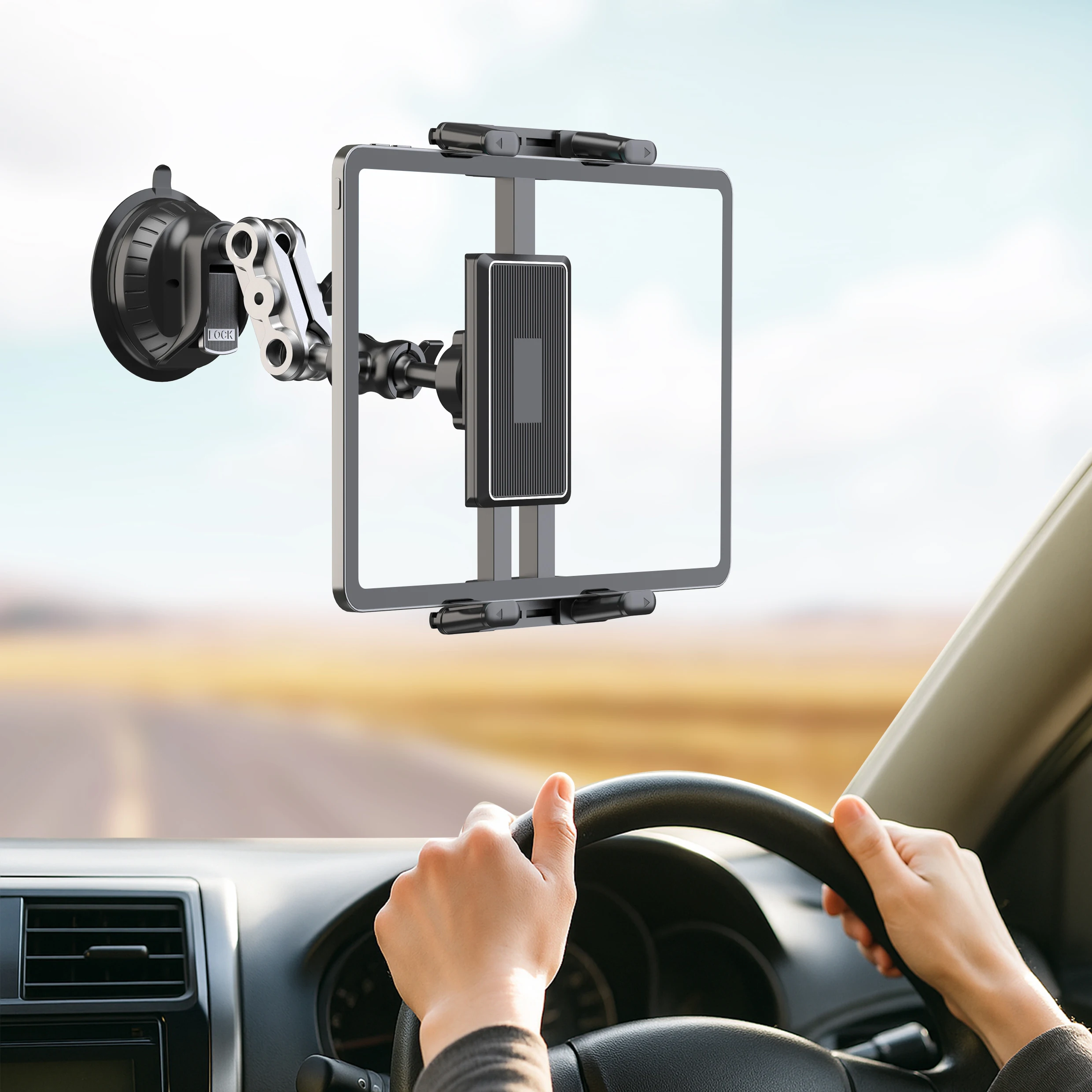Universelle Autohalterung aus Aluminiumlegierung, verstellbarer Magic Arm für Videoaufnahmen und Vlog-Filmen, für 4"-15" Smartphones und Tablets – Detail 17