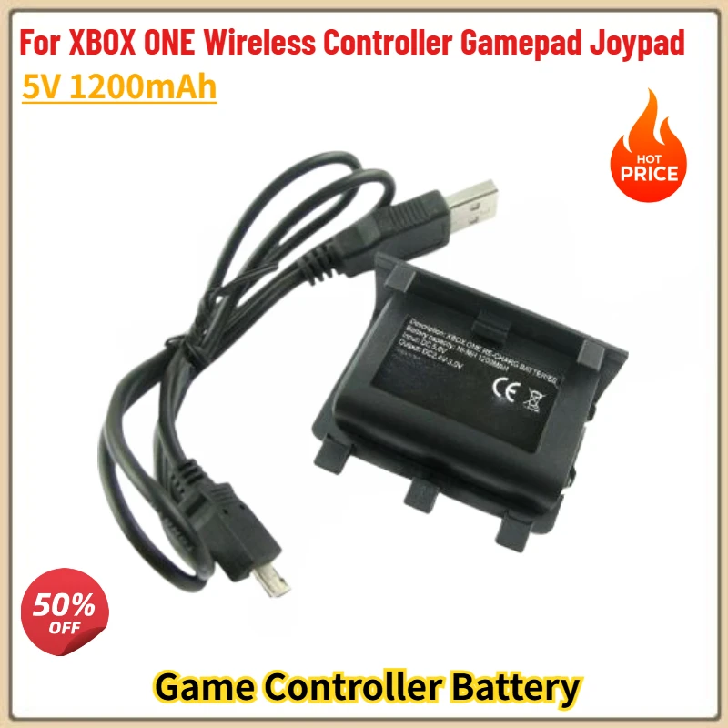 

High Quality Battery 5V 1200mAh Pack + USB Charging Cable for XBOX ONE Wireless Controller Gamepad Joypad Brand New