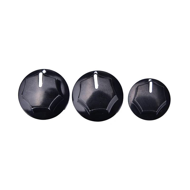 3Pcs amp volume tone control knobs plastic black vintage style jazz bass guitar