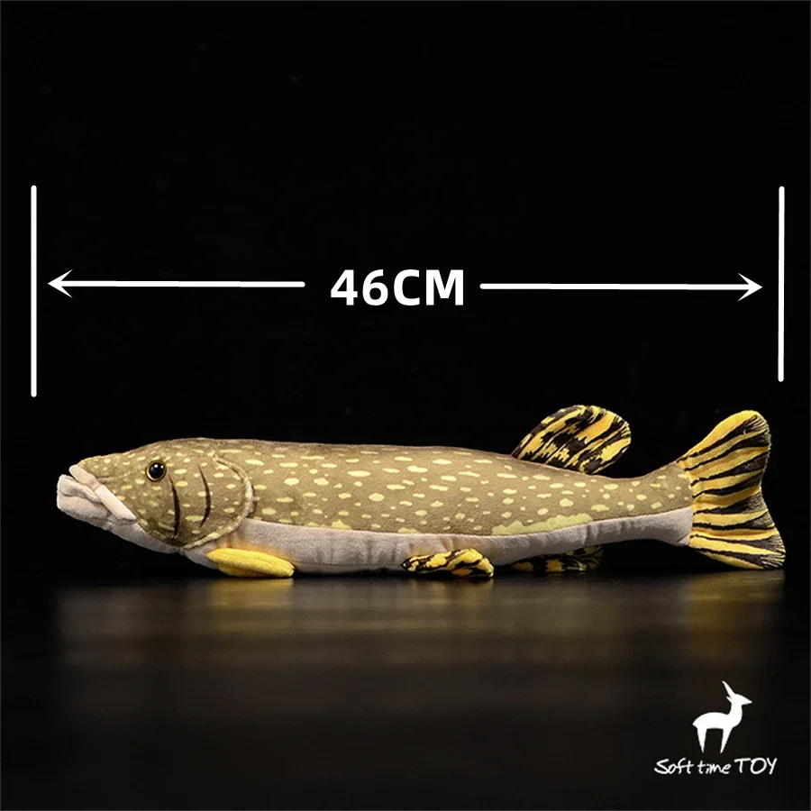 Esox Lucius High Fidelity Fish Cute Plushie Pike Plush Toys Lifelike Animals Simulation Stuffed Doll Kawai Toy Gifts