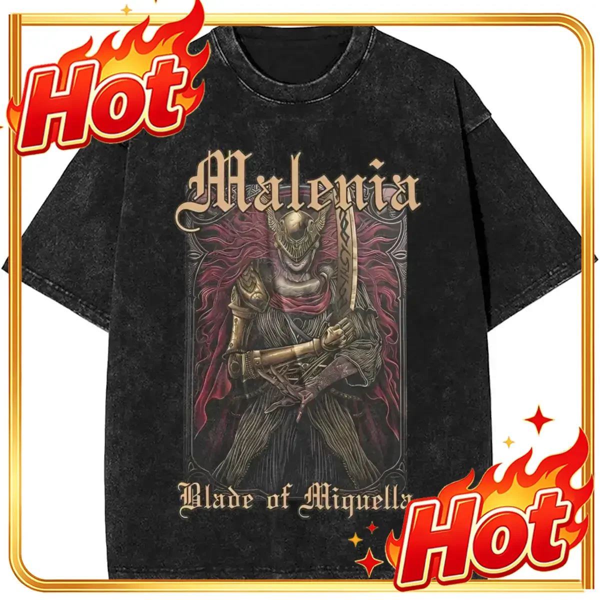 Custom New Arrival Short Sleeved Round Neck Y2k Tshirt Men Clothing New In Top & Tees Mens T-Shirt Malenia Blade Of Miquella Was