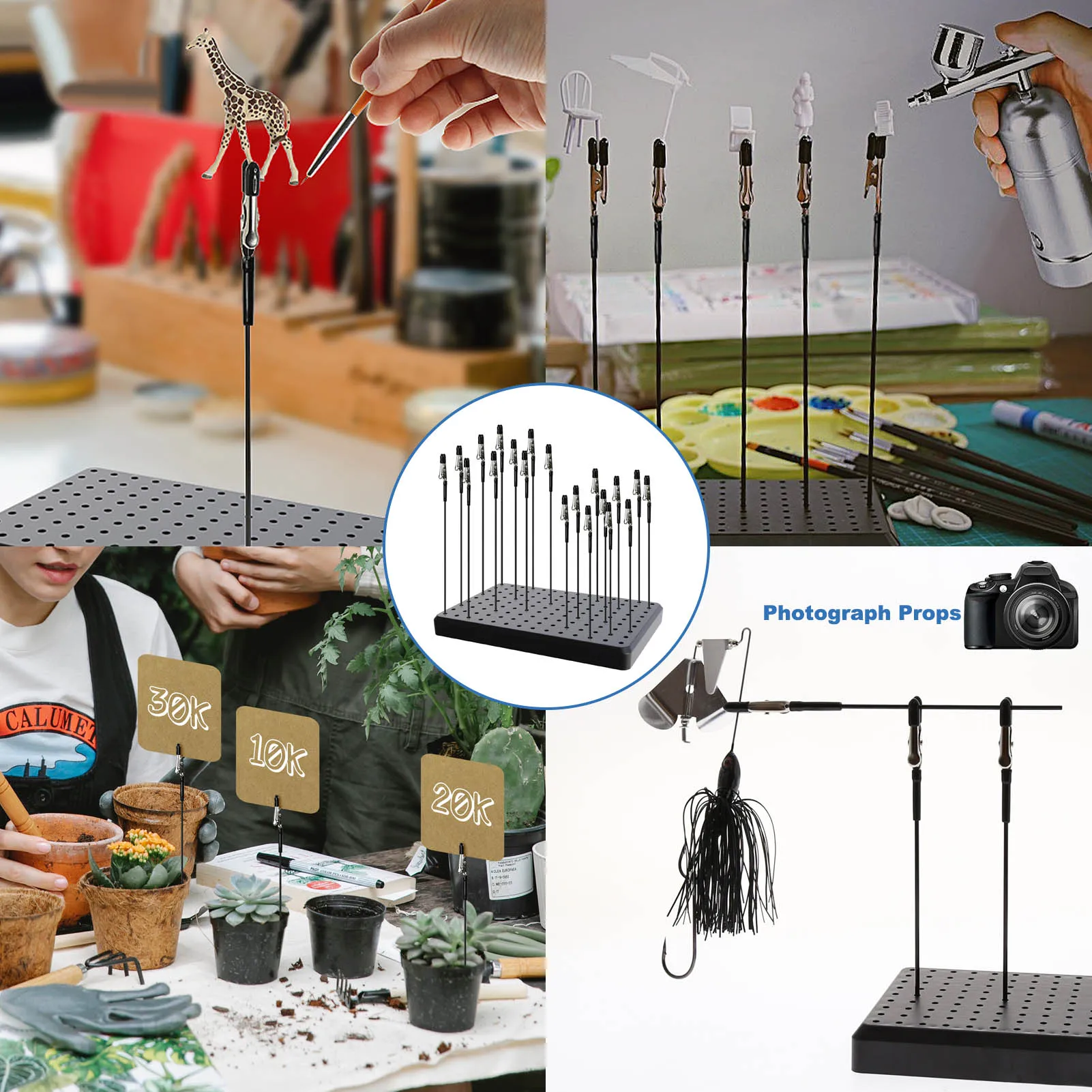 

GJJC12 Набор подставок для рисования модели Evemodel, 14*9 отверстий, базовые зажимы типа «крокодил» с резиновыми крышками, кисть