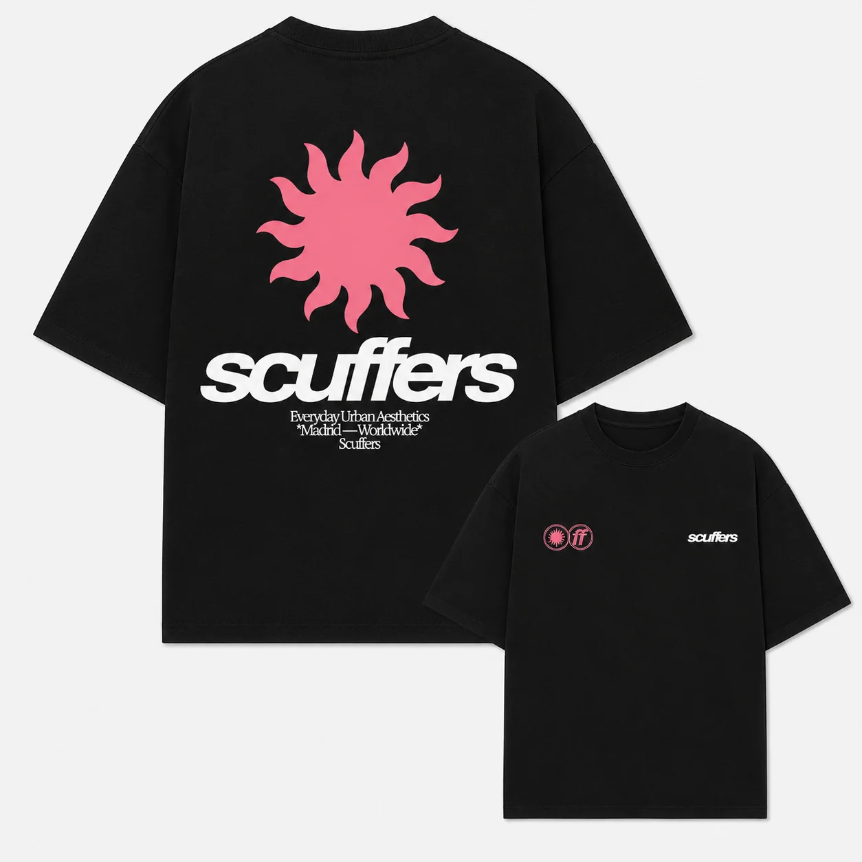 Spanisches Niche-Streetwear-T-Shirt mit Sonnen-Logo, doppelseitig bedruckt, Unisex, locker geschnitten, Oversized, Harajuku-Streetwear, Baumwolle, Sommer-Grafik-T-Shirt – Detail 12